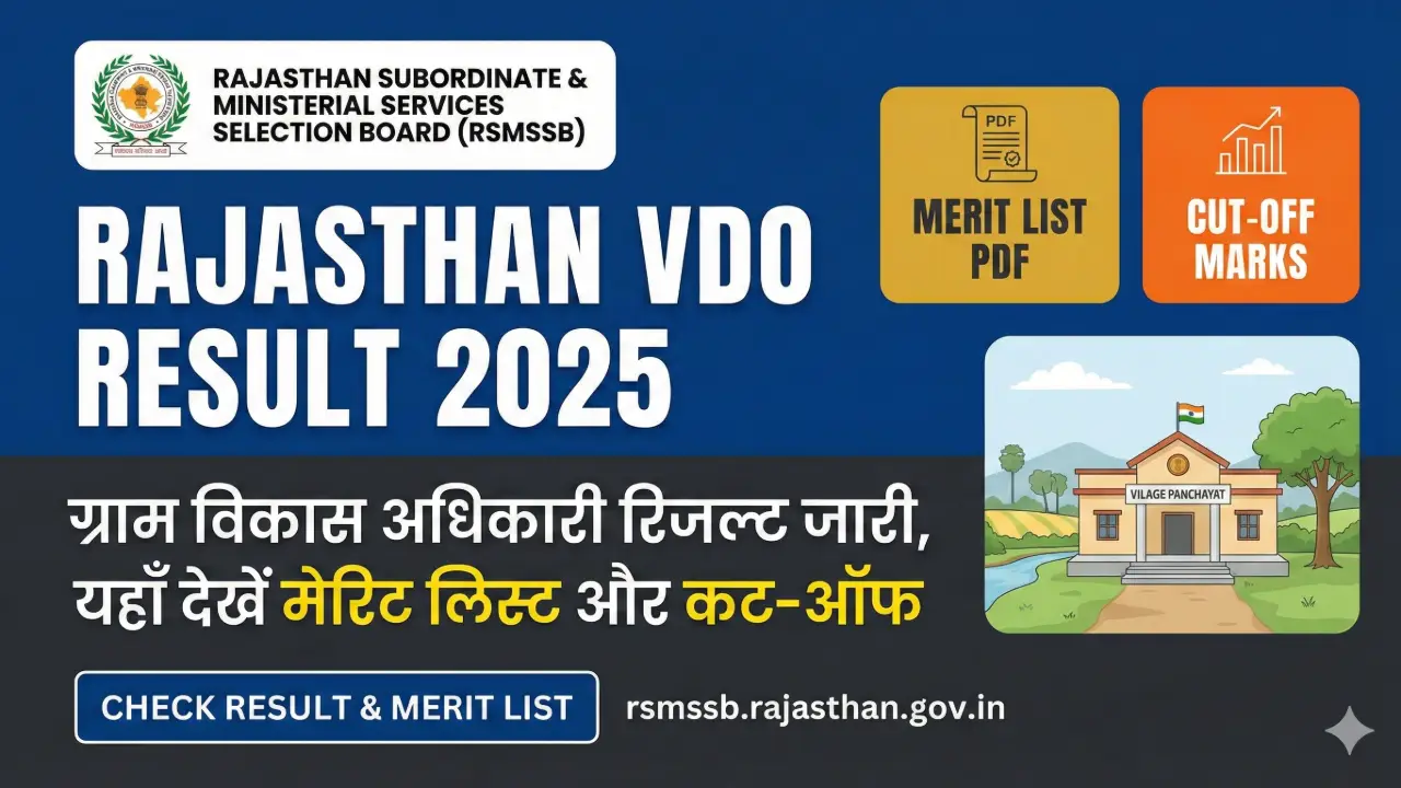 New government jobs 2025 online apply - Rajasthan VDO Result 2025: ग्राम विकास अधिकारी रिजल्ट जारी, यहाँ देखें मेरिट लिस्ट और कट-ऑफ