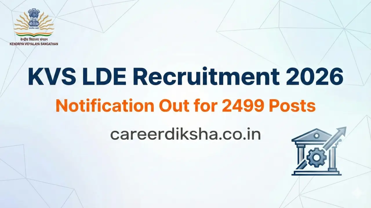 New government jobs 2025 online apply - KVS LDE Recruitment 2026: Notification Out for 2499 Posts