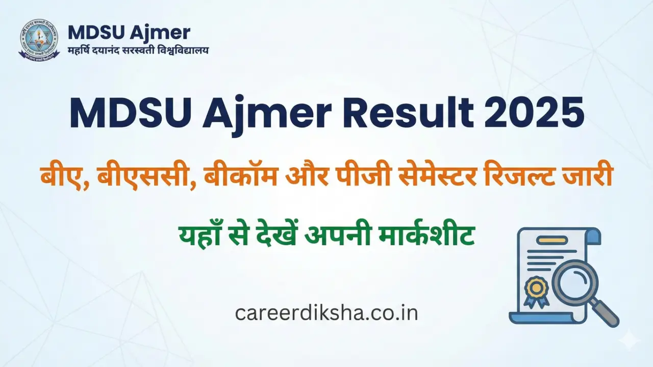 New government jobs 2025 online apply - MDSU Ajmer Result 2025: बीए, बीएससी, बीकॉम और पीजी सेमेस्टर रिजल्ट जारी, यहाँ से देखें अपनी मार्कशीट