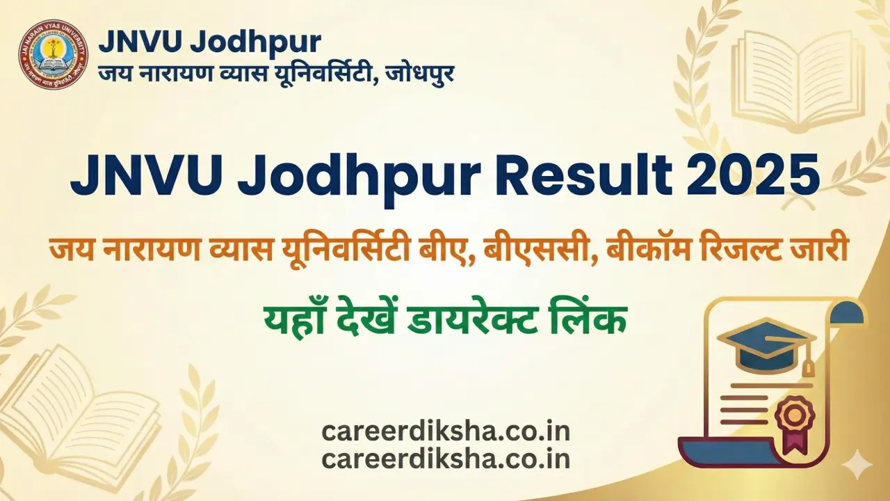 New government jobs 2025 online apply - JNVU Jodhpur Result 2025: जय नारायण व्यास यूनिवर्सिटी बीए, बीएससी, बीकॉम रिजल्ट जारी, यहाँ देखें