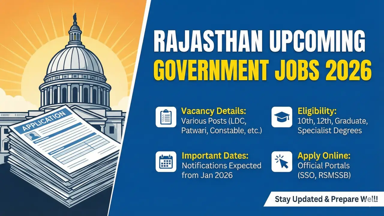 Rajasthan Upcoming Government Jobs 2026: Vacancy Details, Eligibility, Important Dates, Apply Online banner - Diploma Jobs 2026 Apply Online