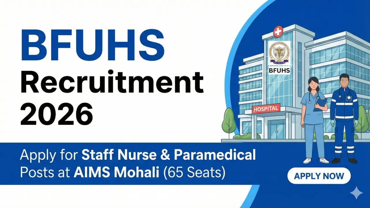 New government jobs 2025 online apply - BFUHS Recruitment 2026: Apply for Staff Nurse & Paramedical Posts at AIMS Mohali (65 Seats)