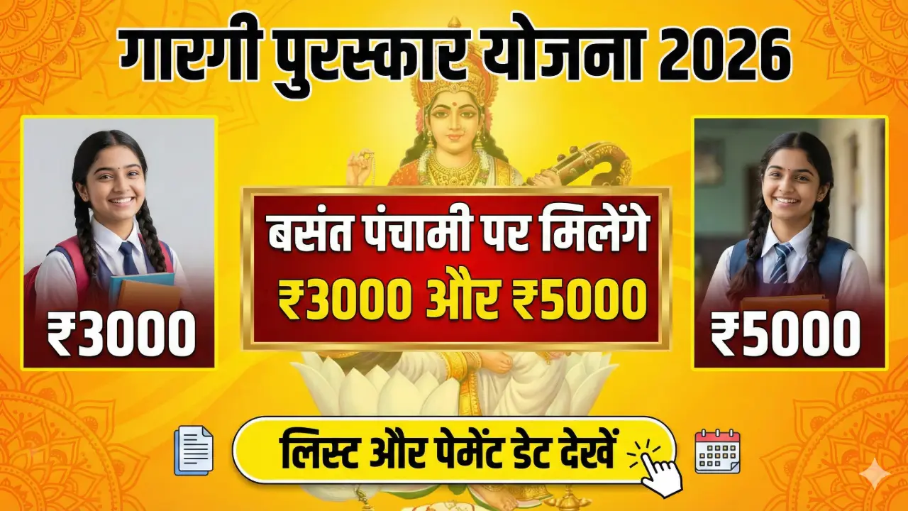 Gargi Puraskar Yojana 2026: बसंत पंचमी पर मिलेंगे ₹3000 और ₹5000, लिस्ट और पेमेंट डेट देखें banner - Government Schemes 2026 List with Eligibility & Benefits