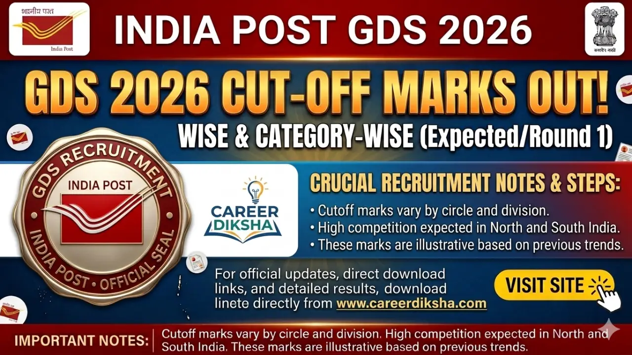 India Post GDS Cut Off 2026 State Wise: यहाँ देखें श्रेणी वार कट-ऑफ और चयन सूची banner