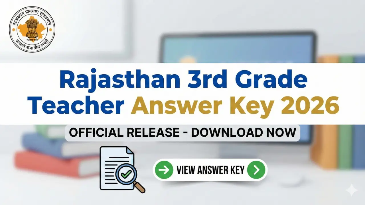 Rajasthan 3rd Grade Teacher Exam Answer Key & Question Paper 2026 PDF Download Subject Wise banner - Diploma Jobs 2026 Apply Online