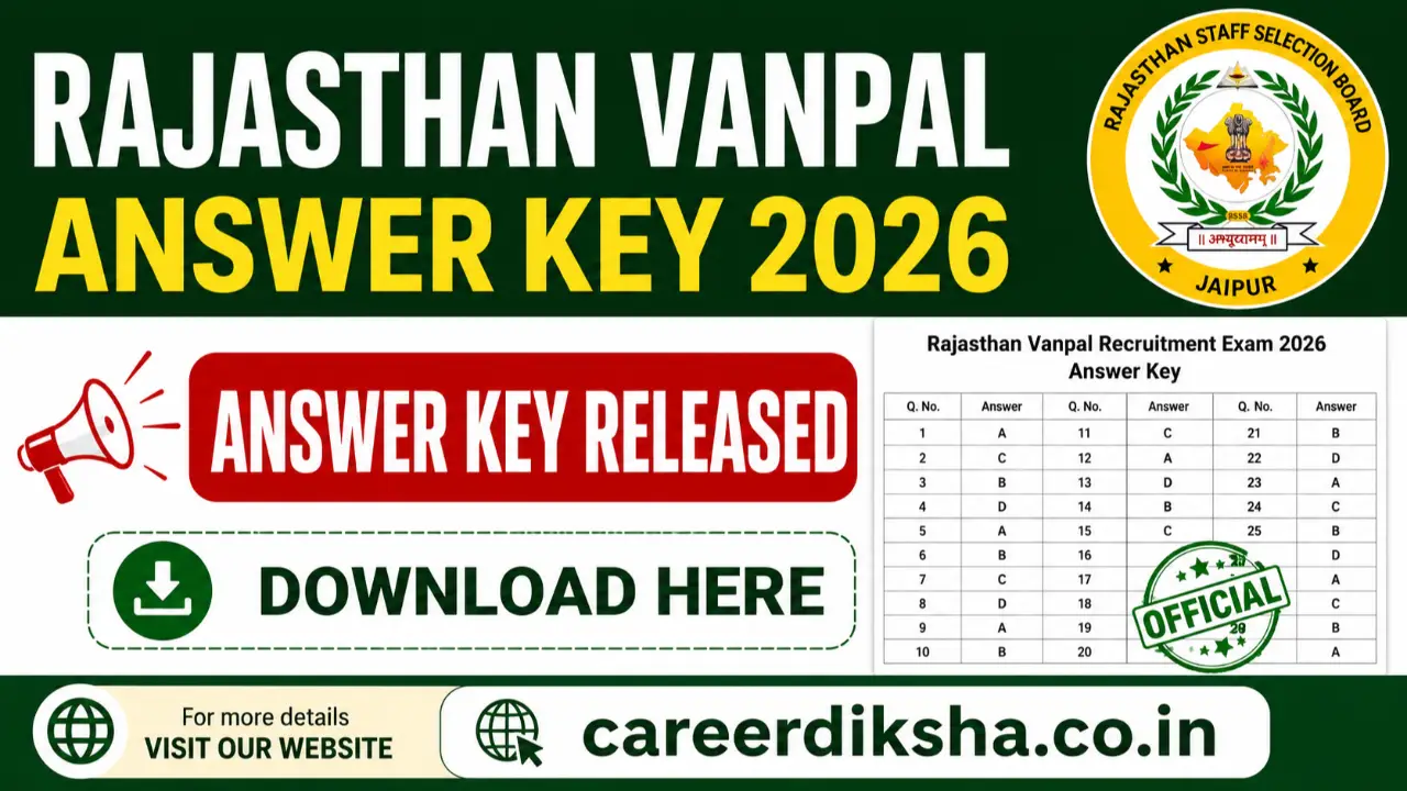Rajasthan Vanpal Answer Key 2026 Direct Link: यहाँ से डाउनलोड करें वनपाल परीक्षा की Answer Key PDF banner