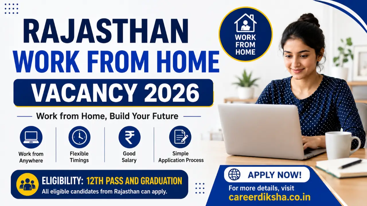Rajasthan Work From Home Vacancy 2026: महिलाओं के लिए 8789 अवसर, 14 जॉब प्रोफाइल में आवेदन banner