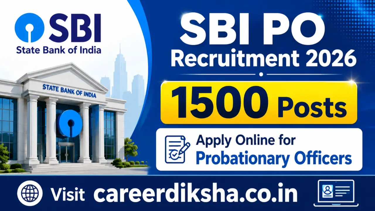 SBI PO Recruitment 2026 Notification OUT For 1500 Posts, Apply Online For Probationary Officers banner