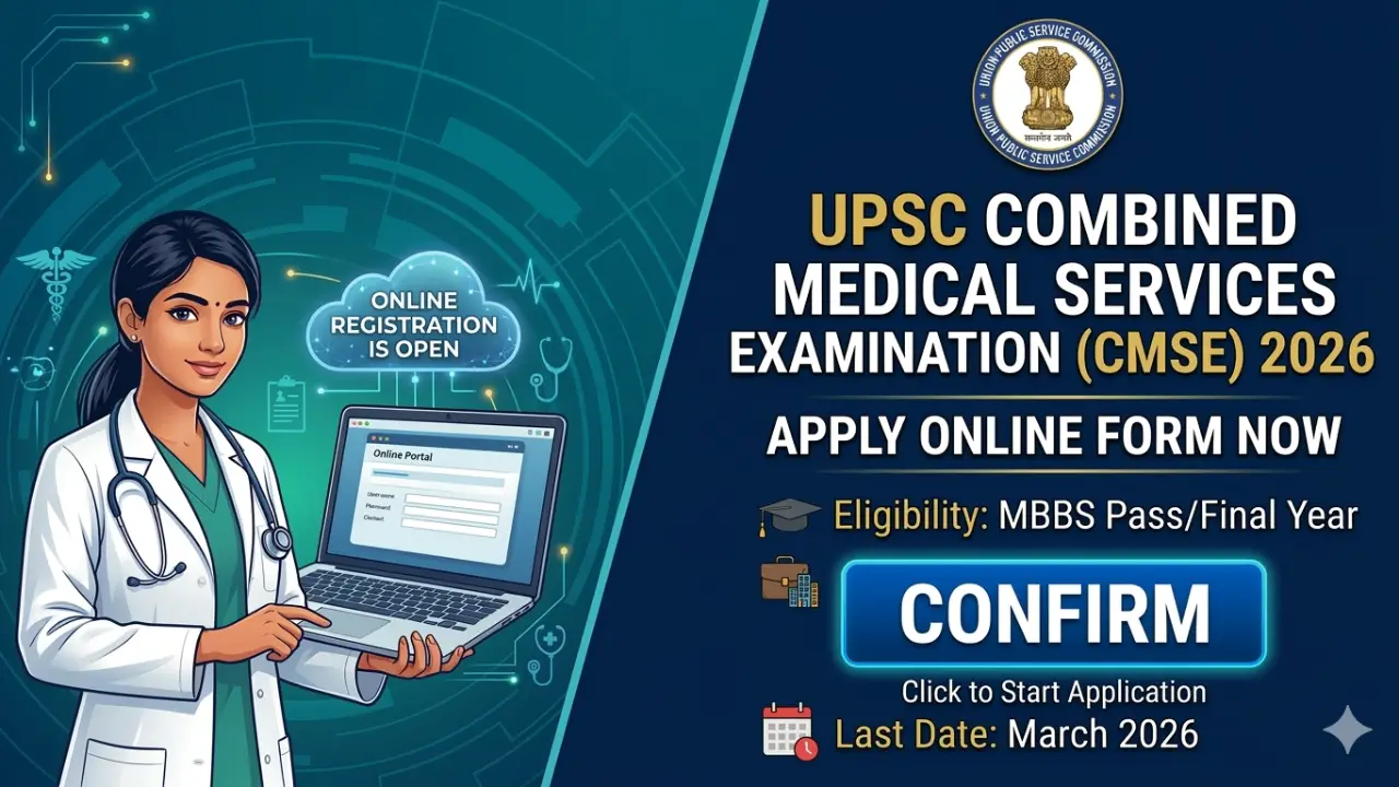 New government jobs 2025 online apply - UPSC Combined Medical Services Exam (CMSE) 2026: Online Form, Eligibility, Dates & Syllabus